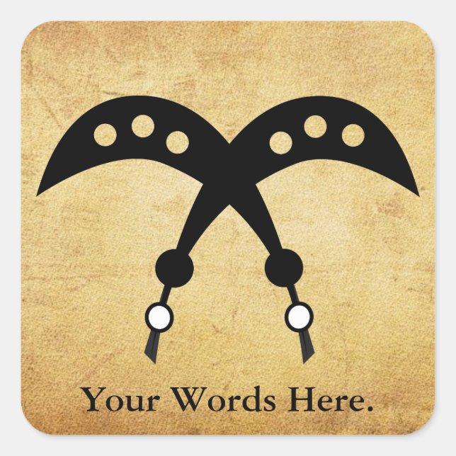 AKOFENA | Adinkra Symbol of Courage and Valor Square Sticker (Front)