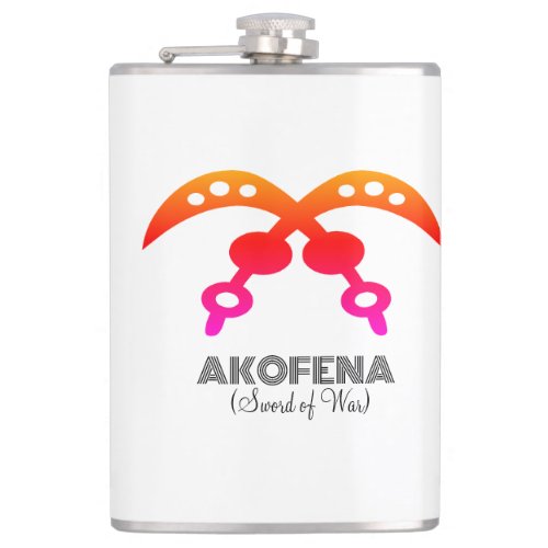 Akofena Sword Of War Adinkra Symbol Design  Flask