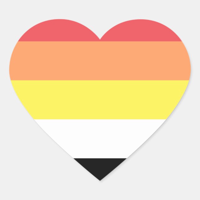Akoisexual Akoiromantic Pride Flag Heart Sticker (Front)