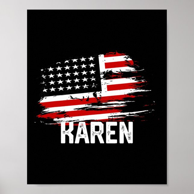 Akokay Women's Karen Usa Flag Personalized 4th Of  Poster (Front)
