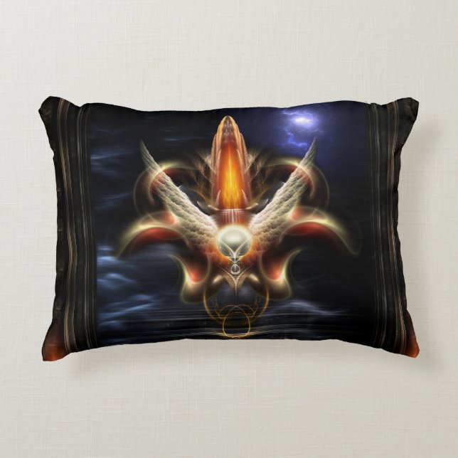 Akrellian Torch Fire Portrait Accent Pillow (Front)