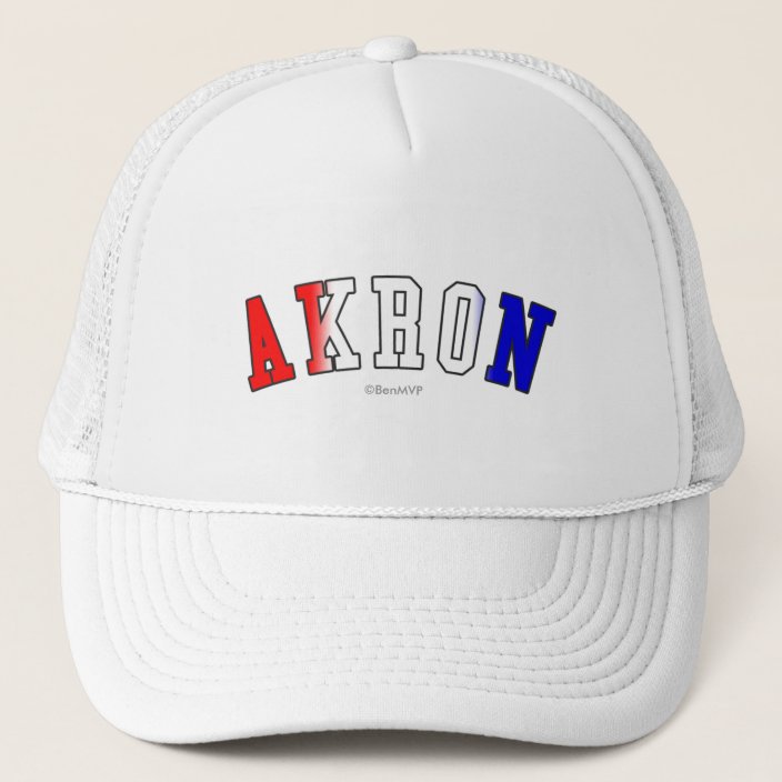 Akron in Ohio State Flag Colors Hat