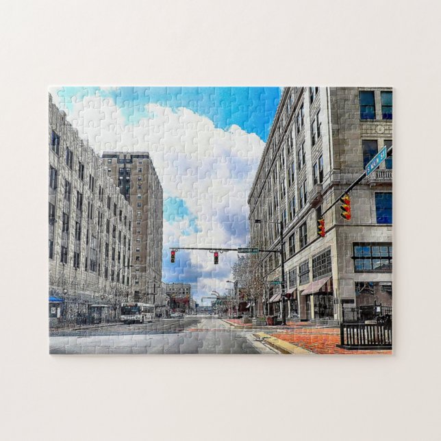 Akron Main Street Cityscape Jigsaw Puzzle (Horizontal)