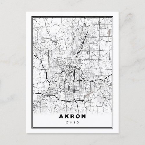 Akron Map Holiday Postcard