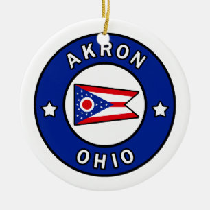 Akron Ohio Ceramic Ornament