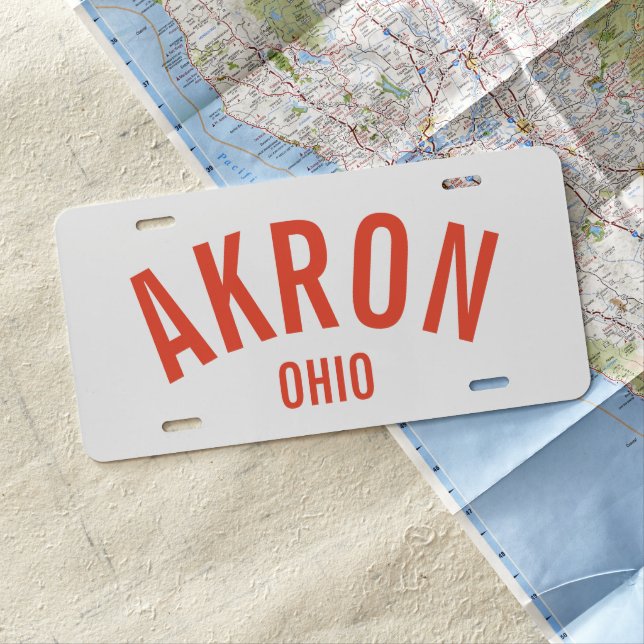 Akron, Ohio License Plate (In Situ)