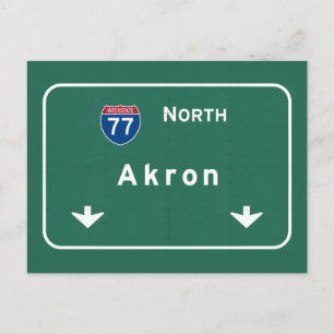Akron Ohio oh Interstate Highway Freeway: Postcard