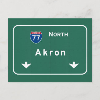 Akron Ohio oh Interstate Highway Freeway : Postcard