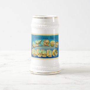 Akron Ohio OH Old Vintage Travel Souvenir Beer Stein
