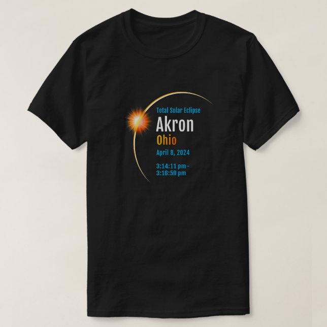 Akron Ohio OH Total Solar Eclipse 2024 T-Shirt Zazzle