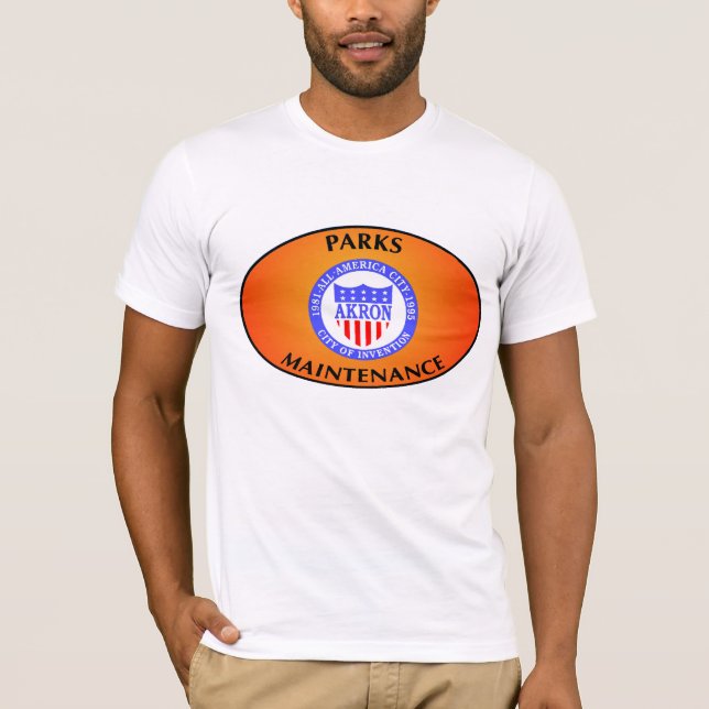 Akron  Ohio Parks Maintenance Shirt. T-Shirt (Front)