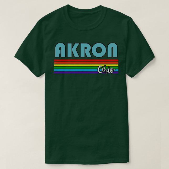 Akron Ohio Pride  Akron LGBT Gift LGBTQ Supporter  T-Shirt (Design Front)