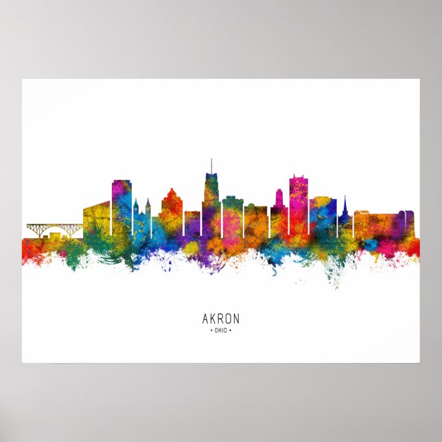Akron Ohio Skyline Poster (Front)