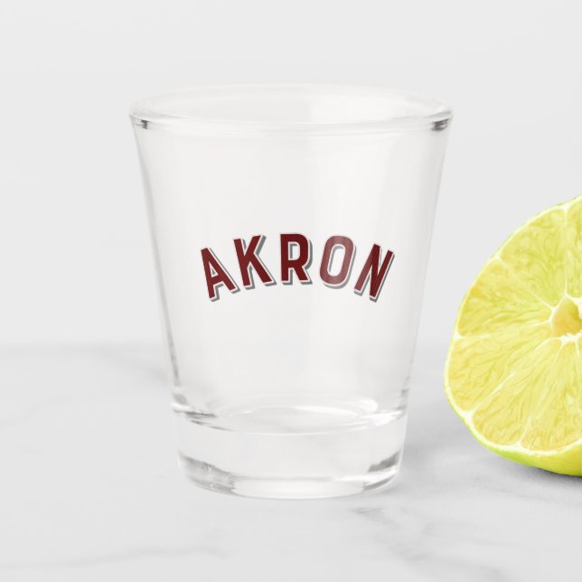 Akron, Ohio Vintage Arch Shot Glass (Front)