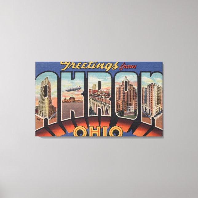 Akron, OhioLarge Letter ScenesAkron, OH Canvas Print (Front)