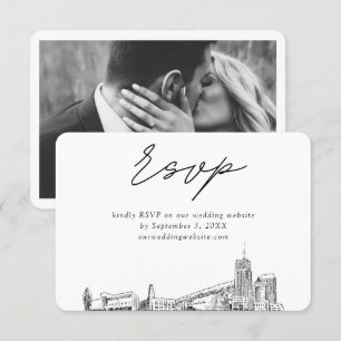 Akron Wedding Minimalist Sketch RSVP Enclosure Card