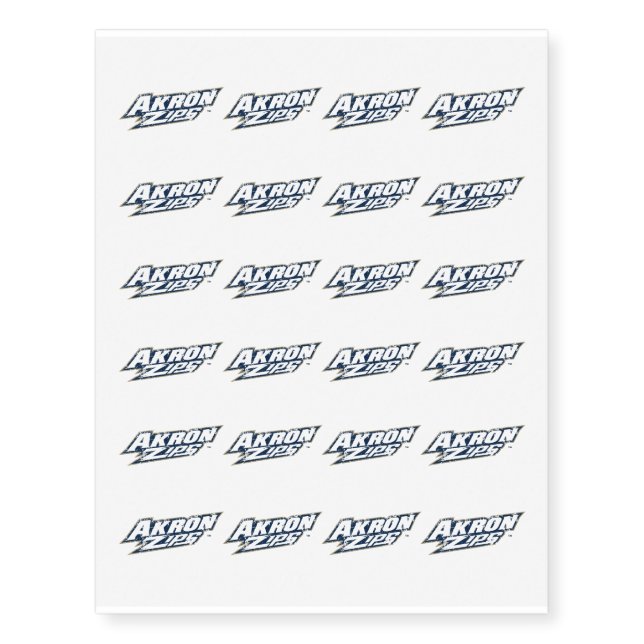 Akron Zips Distressed Temporary Tattoos (Front)