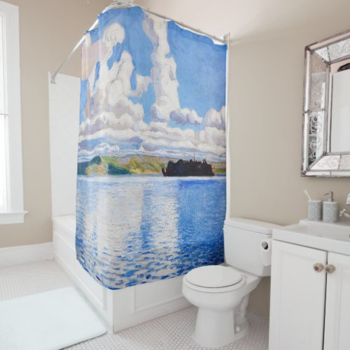 Akseli Gallen_Kallela _ Cloud Towers Shower Curtain