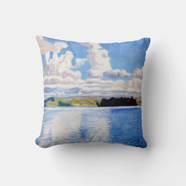 Akseli Gallen-Kallela - Cloud Towers Throw Pillow (Front)