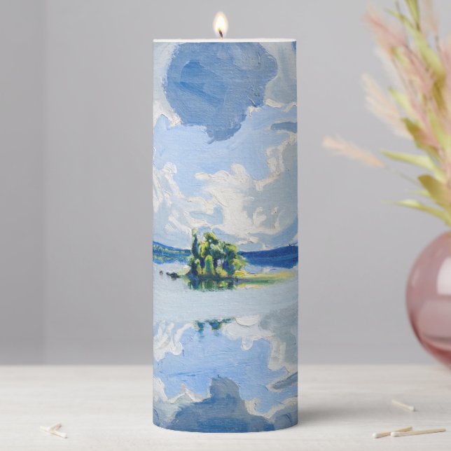 Akseli Gallen-Kallela - Clouds above a Lake Pillar Candle (In Situ)