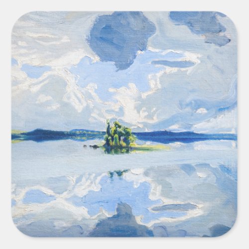 Akseli Gallen_Kallela _ Clouds above a Lake Square Sticker