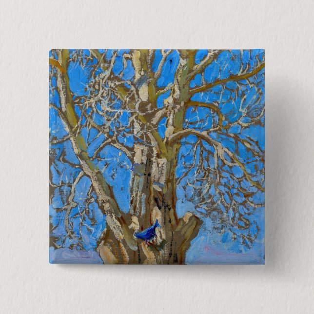 Akseli Gallen-Kallela - Crack Willow and Blue Bird Button (Front)