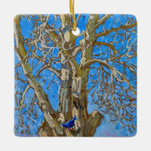 Akseli Gallen-Kallela - Crack Willow and Blue Bird Ceramic Ornament