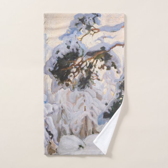 Akseli Gallen-Kallela - Forest in Winter Bath Towel Set (Hand Towel)