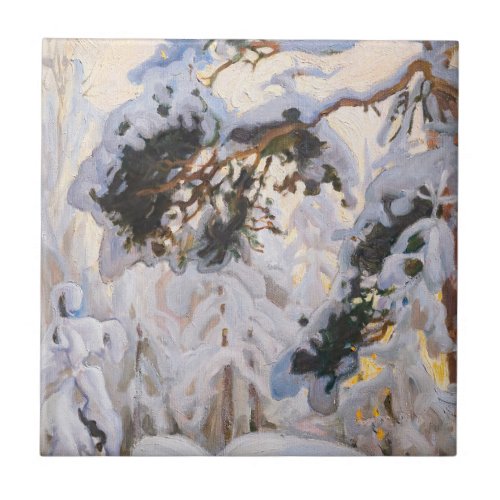 Akseli Gallen_Kallela _ Forest in Winter Ceramic Tile