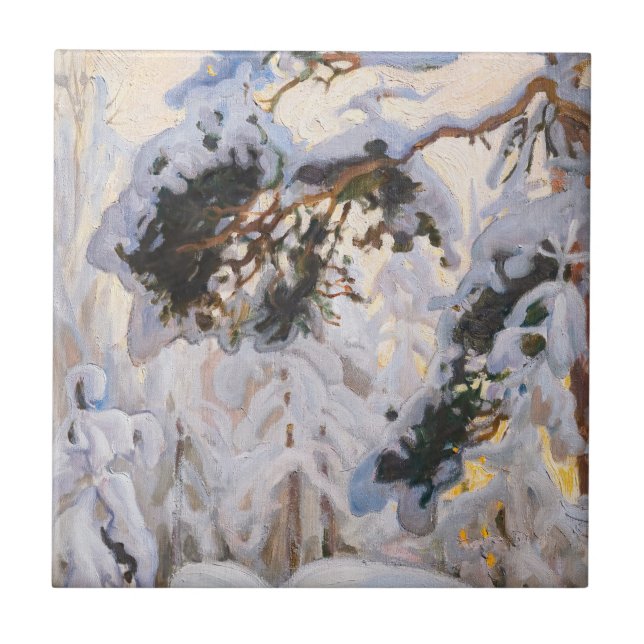 Akseli Gallen-Kallela - Forest in Winter Ceramic Tile (Front)