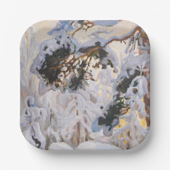 Akseli Gallen-Kallela - Forest in Winter Paper Plates (Front)