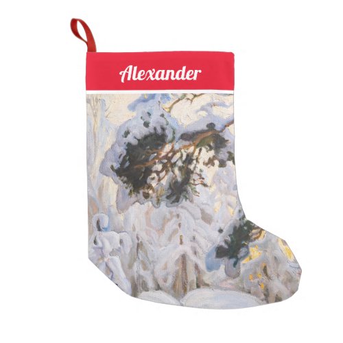 Akseli Gallen_Kallela _ Forest in Winter Small Christmas Stocking