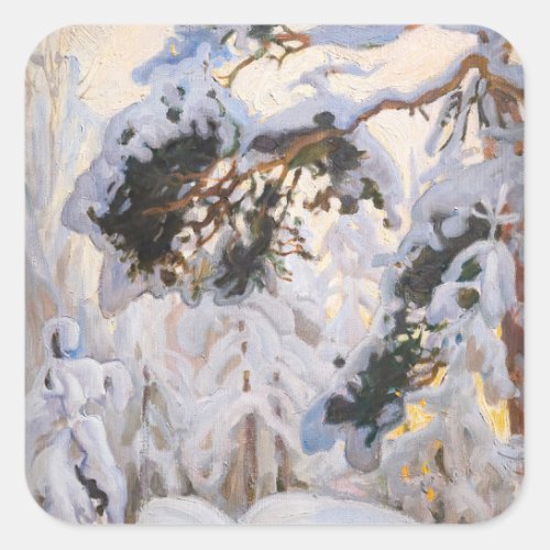Akseli Gallen_Kallela _ Forest in Winter Square Sticker