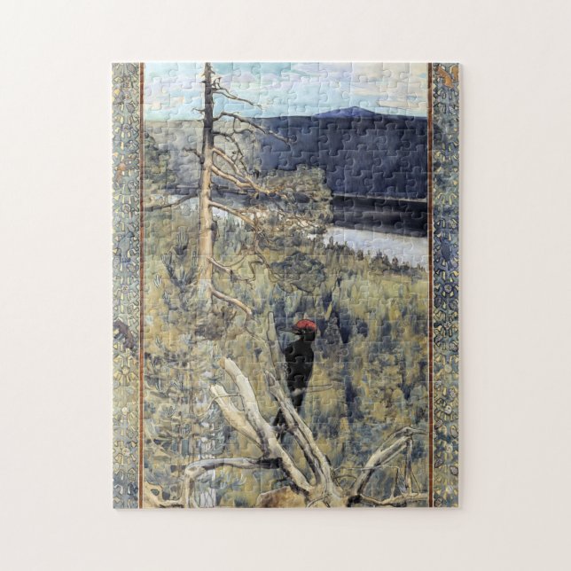Akseli Gallen-Kallela - Great Black Woodpecker Jigsaw Puzzle (Vertical)