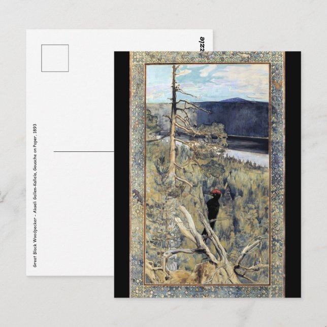 Akseli Gallen-Kallela - Great Black Woodpecker Postcard (Front/Back)