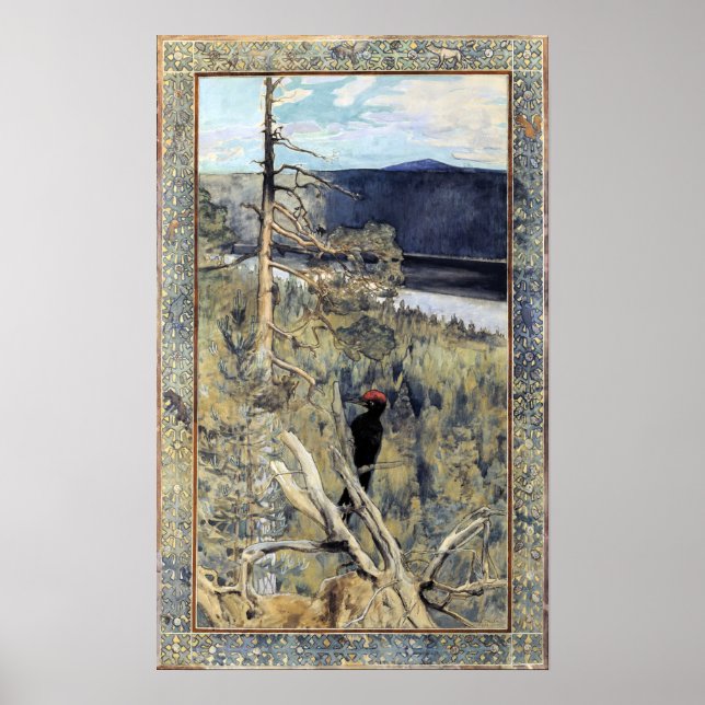 Akseli Gallen-Kallela - Great Black Woodpecker Poster (Front)