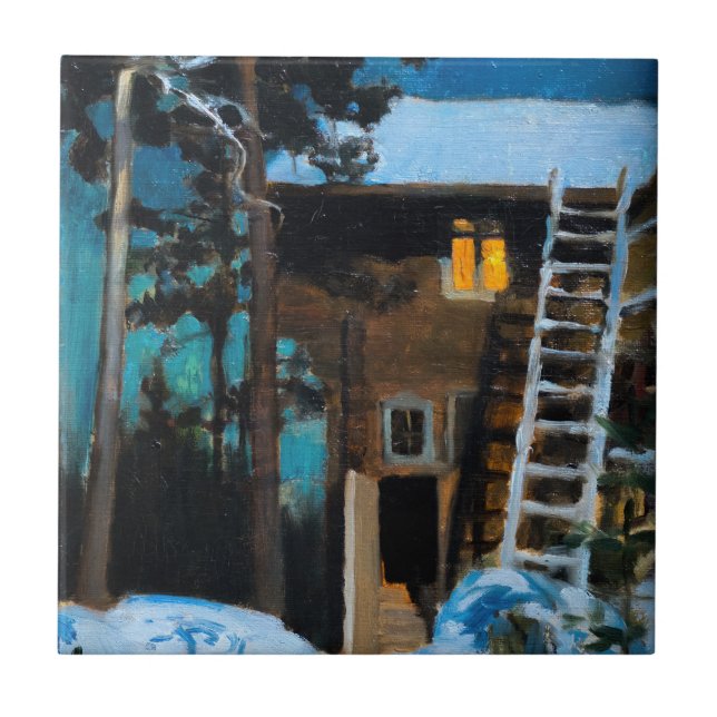 Akseli Gallen-Kallela - Kalela on a Winter Ceramic Tile (Front)