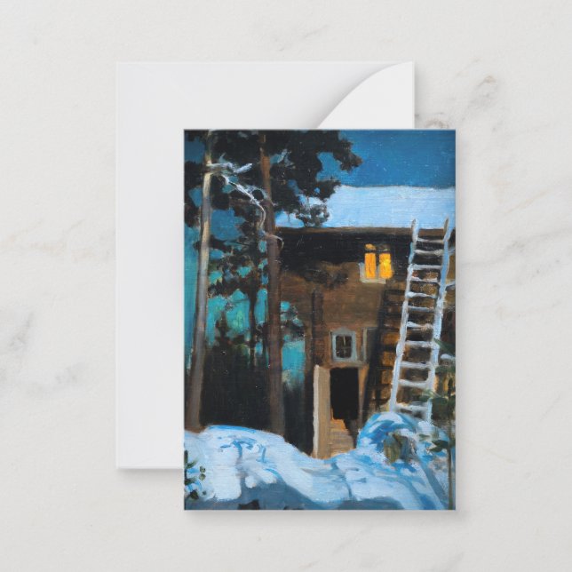 Akseli Gallen-Kallela - Kalela on a Winter Note Card (Front)
