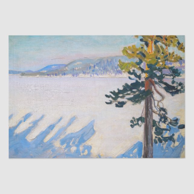 Akseli Gallen-Kallela - Lake Ruovesi in Winter Tissue Paper (Front)