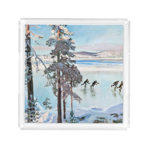 Akseli Gallen_Kallela _ Skaters near Kalela Shore Acrylic Tray