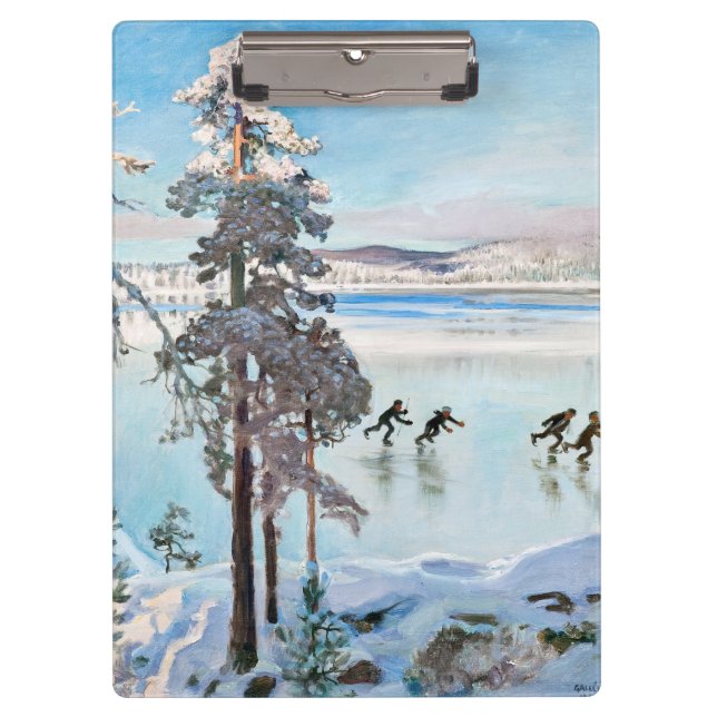 Akseli Gallen-Kallela - Skaters near Kalela Shore Clipboard (Front)