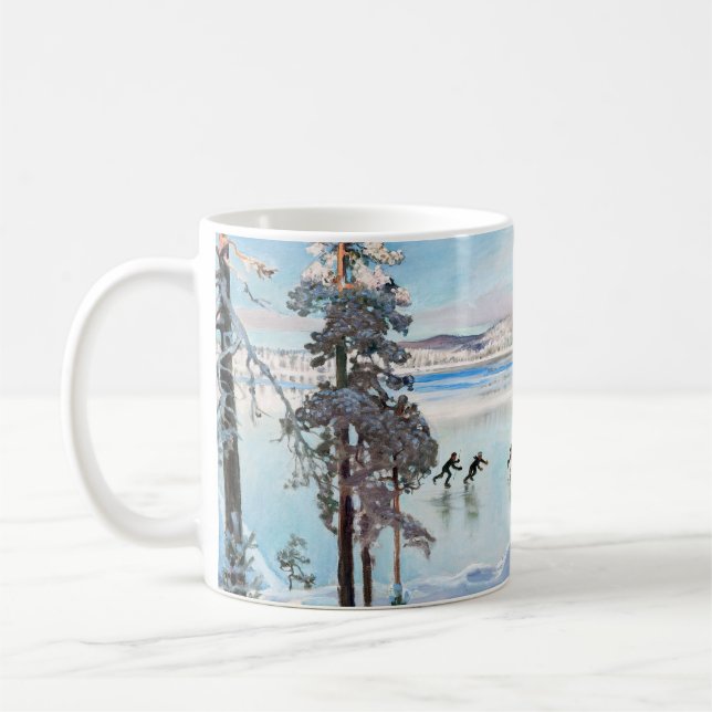 Akseli Gallen-Kallela - Skaters near Kalela Shore Coffee Mug (Left)