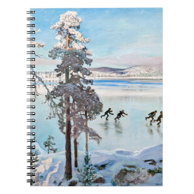 Akseli Gallen-Kallela - Skaters near Kalela Shore Notebook (Front)