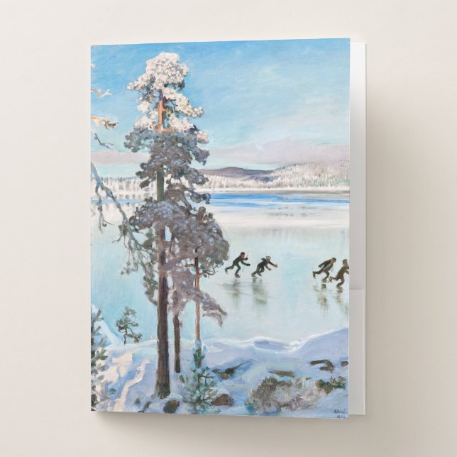 Akseli Gallen-Kallela - Skaters near Kalela Shore Pocket Folder (Front)
