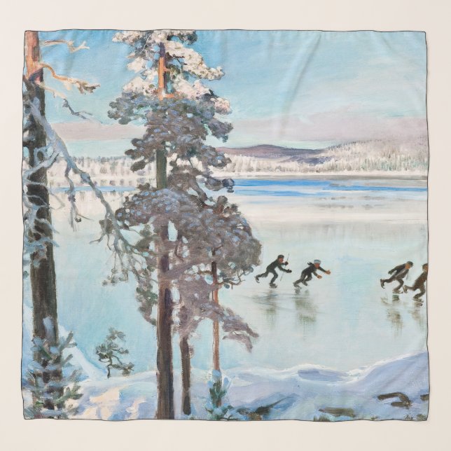 Akseli Gallen-Kallela - Skaters near Kalela Shore Scarf (Front)