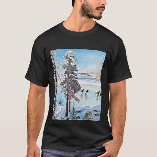 Akseli Gallen_Kallela _ Skaters near Kalela Shore T_Shirt