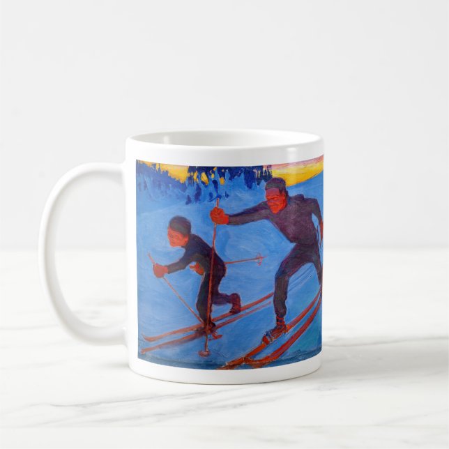 Akseli Gallen-Kallela - Skiers Coffee Mug (Left)
