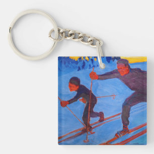 Akseli Gallen-Kallela - Skiers Keychain