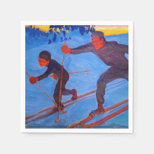 Akseli Gallen_Kallela _ Skiers Napkins