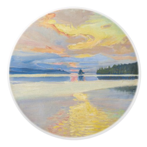 Akseli Gallen_Kallela _ Sunset over Lake Ruovesi Ceramic Knob